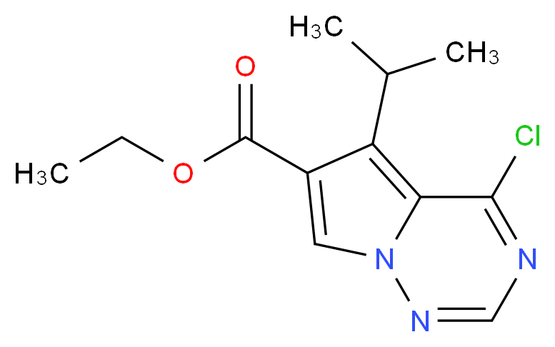 Ethyl 4-chloro-5-isopropylpyrrolo[2,1-f][1,2,4]triazine-6-carboxylate_分子结构_CAS_658084-80-1)