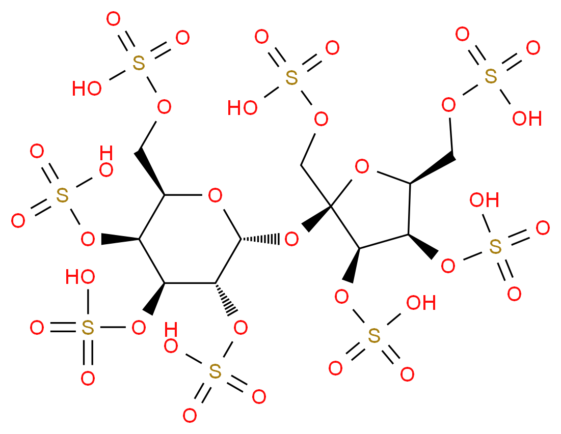 [(2S,3R,4R,5R)-4-(sulfooxy)-2,5-bis[(sulfooxy)methyl]-5-{[(2R,3R,4S,5S,6R)-3,4,5-tris(sulfooxy)-6-[(sulfooxy)methyl]oxan-2-yl]oxy}oxolan-3-yl]oxidanesulfonic acid_分子结构_CAS_57680-56-5