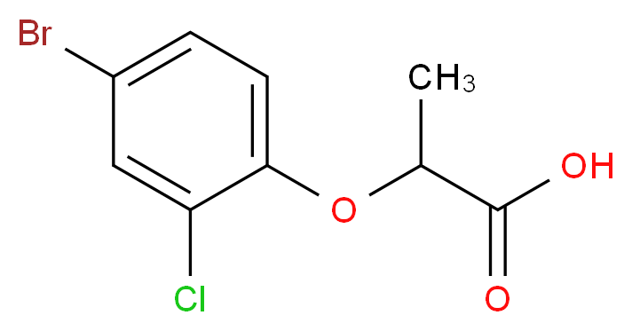 2-(4-Bromo-2-chlorophenoxy)propanoic acid_分子结构_CAS_)