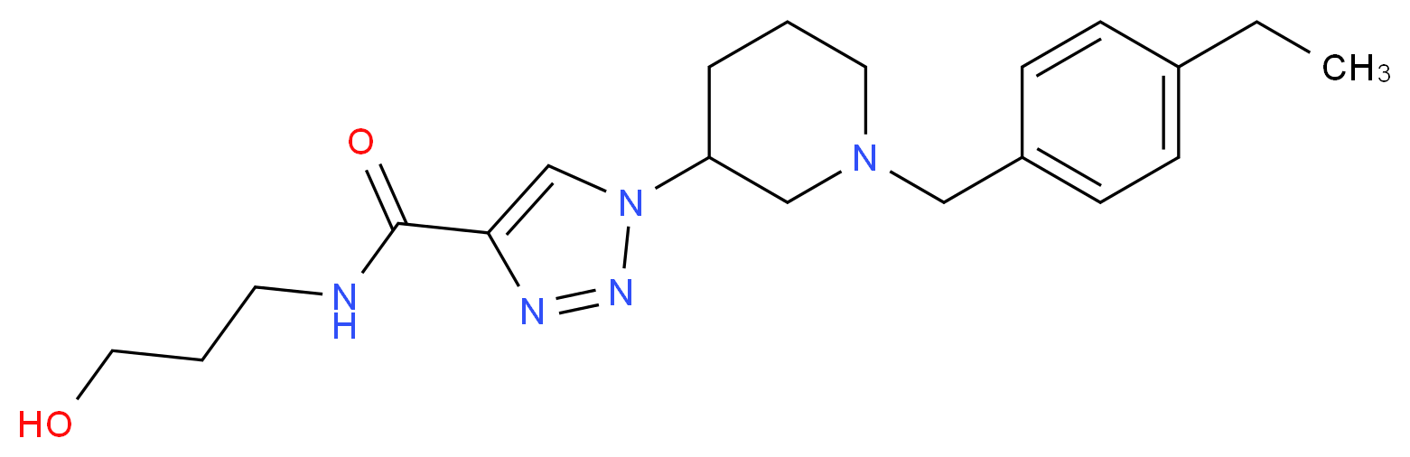 1-[1-(4-ethylbenzyl)-3-piperidinyl]-N-(3-hydroxypropyl)-1H-1,2,3-triazole-4-carboxamide_分子结构_CAS_)