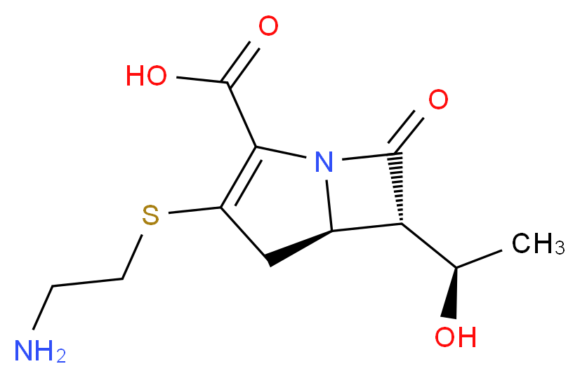 (5R,6S)-3-[(2-aminoethyl)sulfanyl]-6-[(1R)-1-hydroxyethyl]-7-oxo-1-azabicyclo[3.2.0]hept-2-ene-2-carboxylic acid_分子结构_CAS_59995-64-1