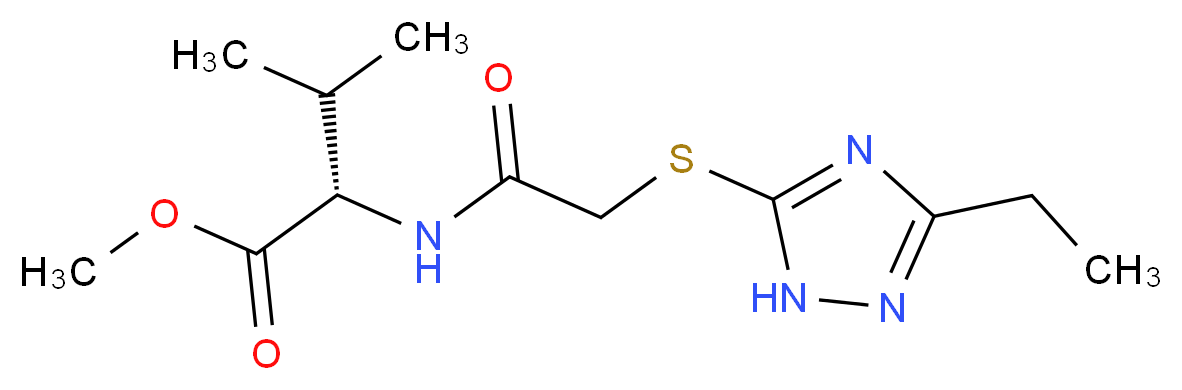 methyl (2S)-2-({[(3-ethyl-1H-1,2,4-triazol-5-yl)thio]acetyl}amino)-3-methylbutanoate_分子结构_CAS_)