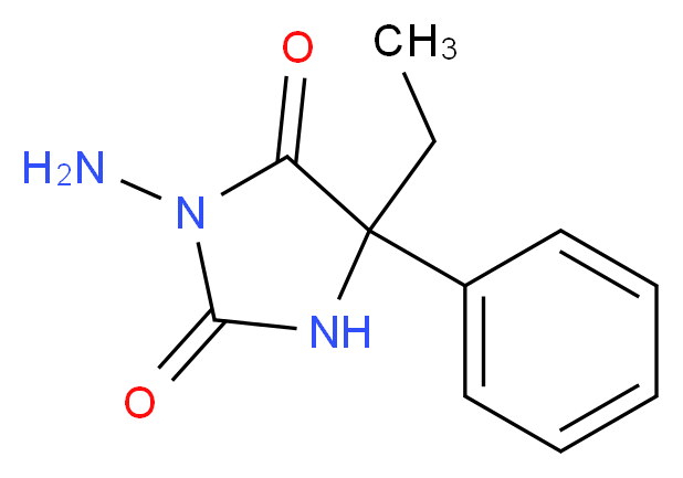 3-amino-5-ethyl-5-phenylimidazolidine-2,4-dione_分子结构_CAS_1139-11-3