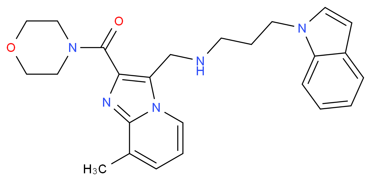 3-(1H-indol-1-yl)-N-{[8-methyl-2-(4-morpholinylcarbonyl)imidazo[1,2-a]pyridin-3-yl]methyl}-1-propanamine_分子结构_CAS_)