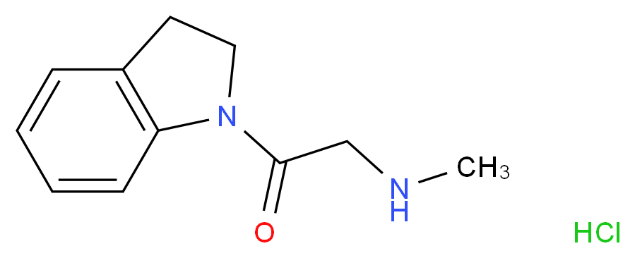 1-(2,3-Dihydro-1H-indol-1-yl)-2-(methylamino)-1-ethanone hydrochloride_分子结构_CAS_)
