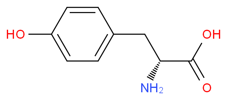 (2R)-2-amino-3-(4-hydroxyphenyl)propanoic acid_分子结构_CAS_556-02-5