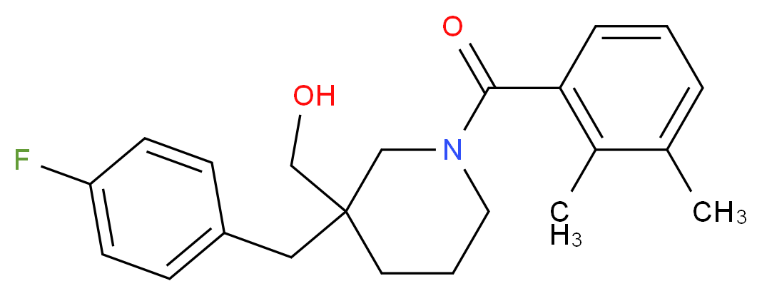 [1-(2,3-dimethylbenzoyl)-3-(4-fluorobenzyl)-3-piperidinyl]methanol_分子结构_CAS_)
