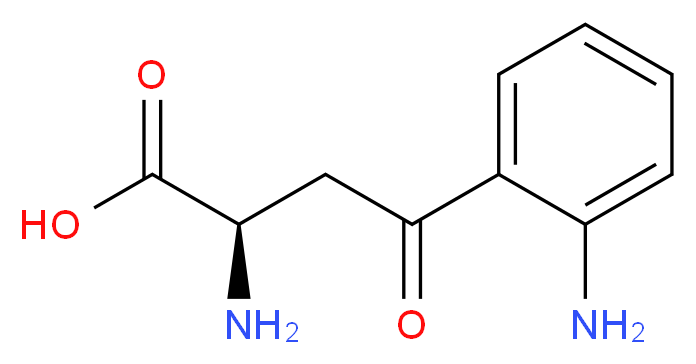 (2R)-2-amino-4-(2-aminophenyl)-4-oxobutanoic acid_分子结构_CAS_13441-51-5