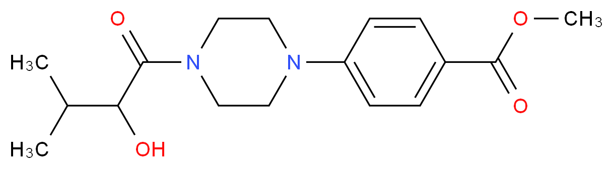 methyl 4-[4-(2-hydroxy-3-methylbutanoyl)-1-piperazinyl]benzoate_分子结构_CAS_)