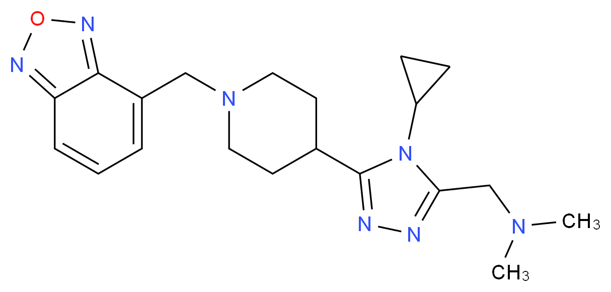 ({5-[1-(2,1,3-benzoxadiazol-4-ylmethyl)piperidin-4-yl]-4-cyclopropyl-4H-1,2,4-triazol-3-yl}methyl)dimethylamine_分子结构_CAS_)