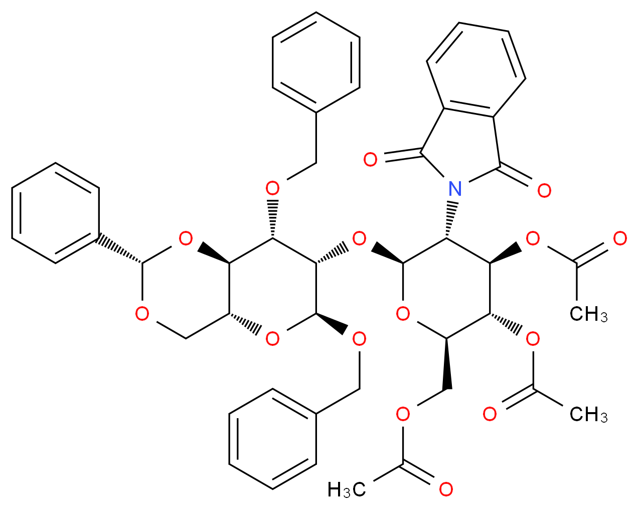 2-O-(2-Deoxy-2-N-phthalimido-3,4,6-tri-O-acetyl-β-D-glucopyranosyl)-3-O-benzyl-4,6-O-benzylidene-α-D-mannose_分子结构_CAS_865488-82-0)