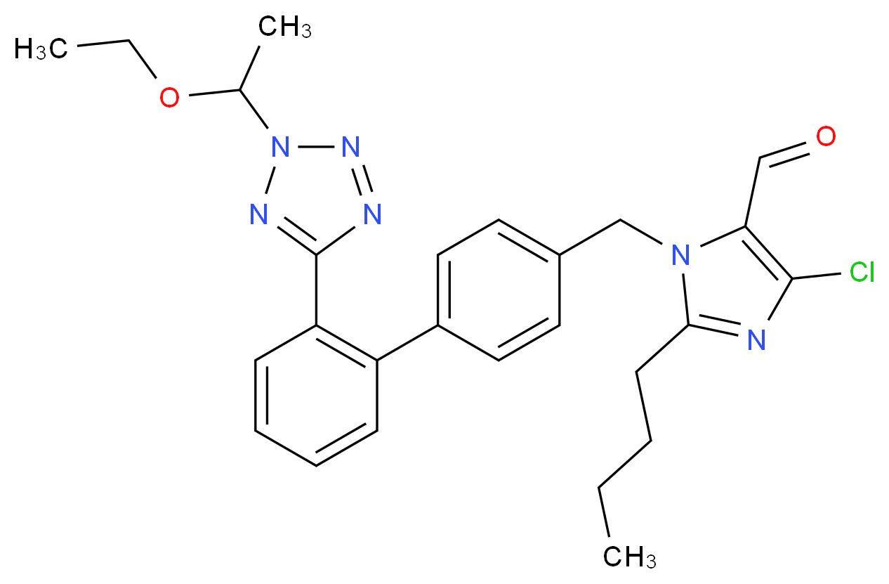 N-1-Ethoxyethyl Losartan Carboxaldehyde_分子结构_CAS_165276-40-4)