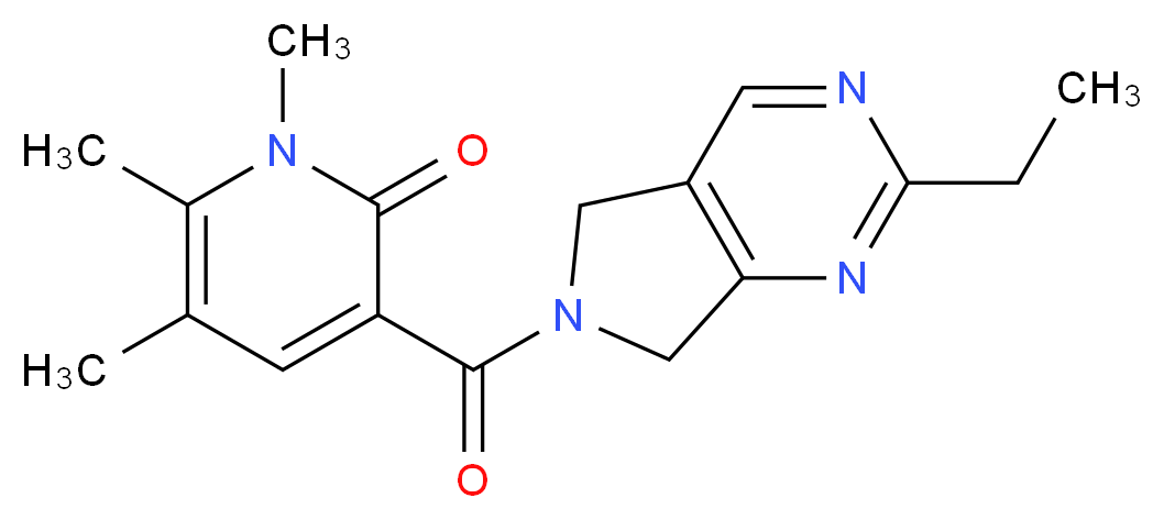 3-[(2-ethyl-5,7-dihydro-6H-pyrrolo[3,4-d]pyrimidin-6-yl)carbonyl]-1,5,6-trimethylpyridin-2(1H)-one_分子结构_CAS_)
