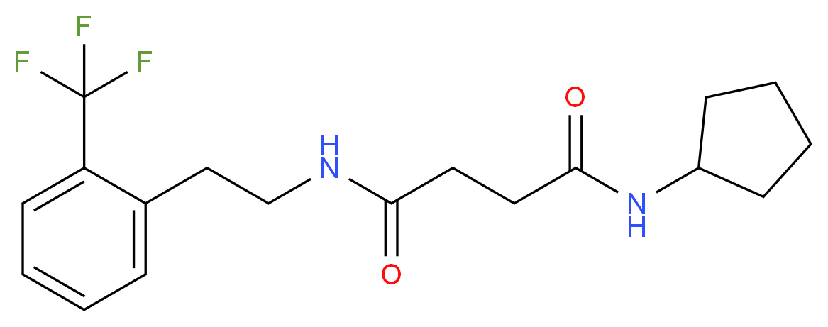 N-cyclopentyl-N'-{2-[2-(trifluoromethyl)phenyl]ethyl}succinamide_分子结构_CAS_)