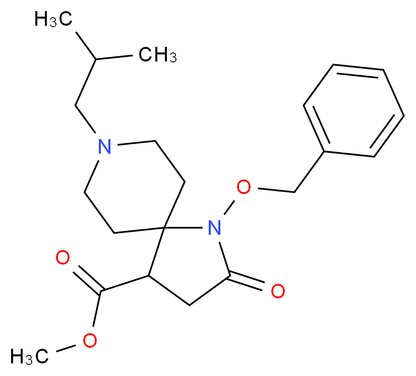 methyl 1-(benzyloxy)-8-isobutyl-2-oxo-1,8-diazaspiro[4.5]decane-4-carboxylate_分子结构_CAS_)