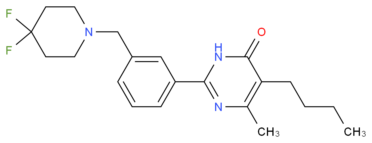 5-butyl-2-{3-[(4,4-difluoropiperidin-1-yl)methyl]phenyl}-6-methylpyrimidin-4(3H)-one_分子结构_CAS_)