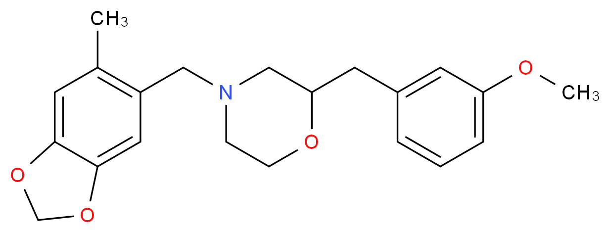 2-(3-methoxybenzyl)-4-[(6-methyl-1,3-benzodioxol-5-yl)methyl]morpholine_分子结构_CAS_)