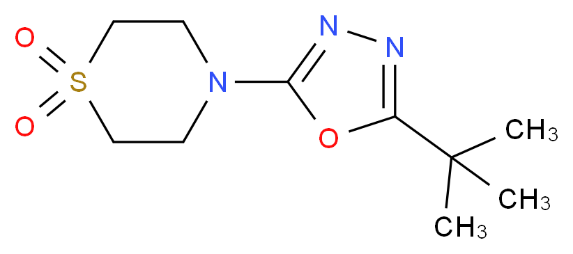 4-(5-tert-butyl-1,3,4-oxadiazol-2-yl)thiomorpholine 1,1-dioxide_分子结构_CAS_)