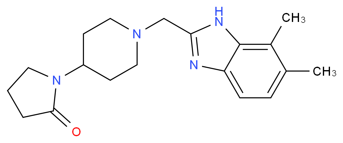 1-{1-[(6,7-dimethyl-1H-benzimidazol-2-yl)methyl]piperidin-4-yl}pyrrolidin-2-one_分子结构_CAS_)