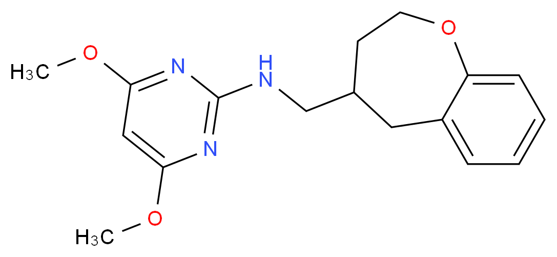 4,6-dimethoxy-N-(2,3,4,5-tetrahydro-1-benzoxepin-4-ylmethyl)pyrimidin-2-amine_分子结构_CAS_)