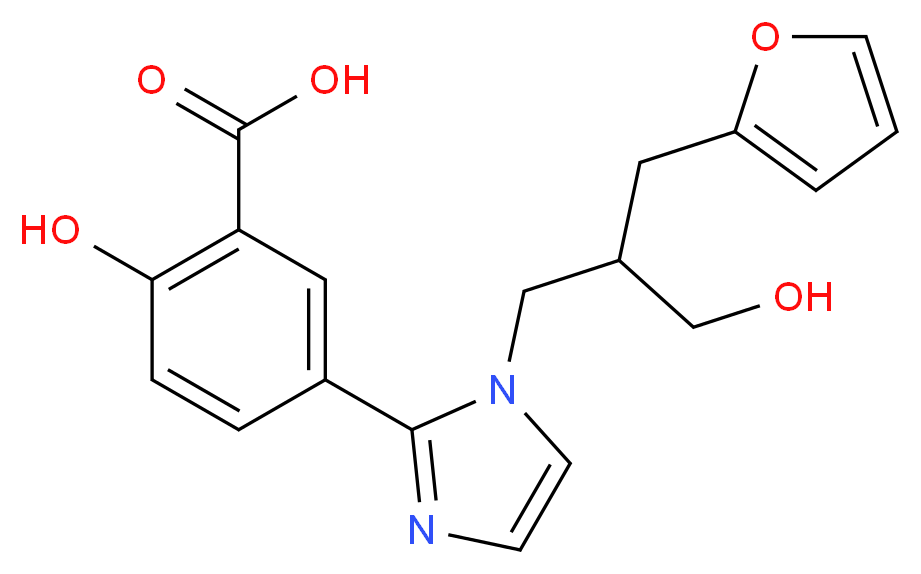 5-{1-[3-(2-furyl)-2-(hydroxymethyl)propyl]-1H-imidazol-2-yl}-2-hydroxybenzoic acid_分子结构_CAS_)