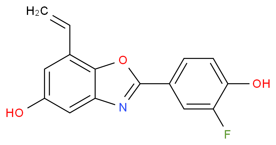 2-(3-FLUORO-4-HYDROXYPHENYL)-7-VINYL-1,3-BENZOXAZOL-5-OL_分子结构_CAS_)