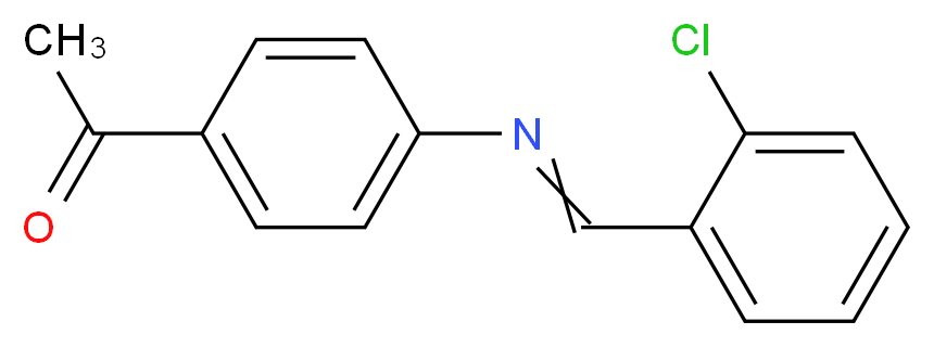 1-(4-{[(2-chlorophenyl)methylidene]amino}phenyl)ethan-1-one_分子结构_CAS_85111-80-4