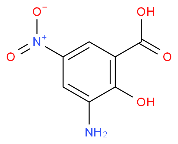 3-amino-2-hydroxy-5-nitrobenzoic acid_分子结构_CAS_831-51-6