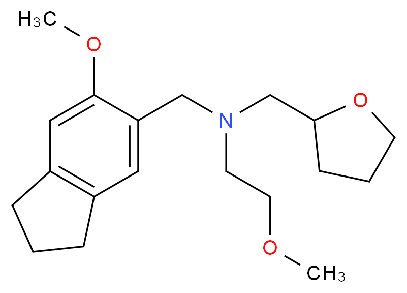 2-methoxy-N-[(6-methoxy-2,3-dihydro-1H-inden-5-yl)methyl]-N-(tetrahydrofuran-2-ylmethyl)ethanamine_分子结构_CAS_)