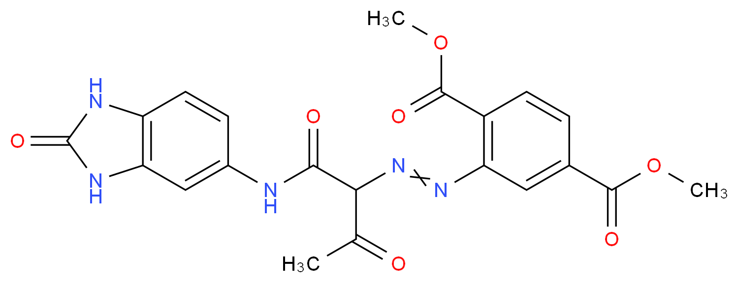 1,4-dimethyl 2-(2-{2-oxo-1-[(2-oxo-2,3-dihydro-1H-1,3-benzodiazol-5-yl)carbamoyl]propyl}diazen-1-yl)benzene-1,4-dicarboxylate_分子结构_CAS_35636-63-6