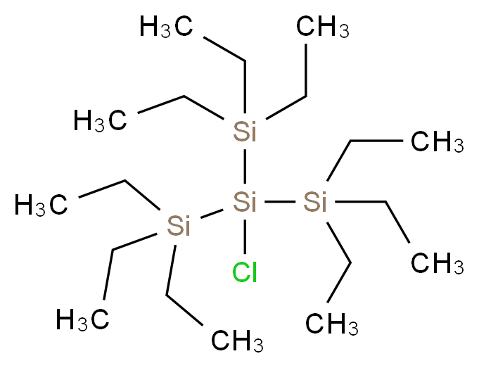 2-chloro-1,1,1,3,3,3-hexaethyl-2-(triethylsilyl)trisilane_分子结构_CAS_30432-47-4