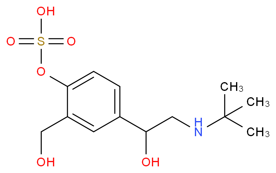 {4-[2-(tert-butylamino)-1-hydroxyethyl]-2-(hydroxymethyl)phenyl}oxidanesulfonic acid_分子结构_CAS_63908-03-2