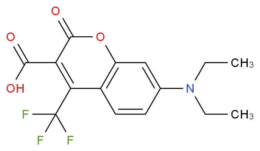 7-(Diethylamino)-2-oxo-4-(trifluoromethyl)-2H-chromene-3-carboxylic acid_分子结构_CAS_)