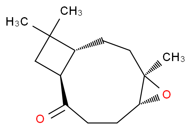 (1R,4R,6R,10S)-4,12,12-trimethyl-5-oxatricyclo[8.2.0.0<sup>4</sup>,<sup>6</sup>]dodecan-9-one_分子结构_CAS_24173-71-5