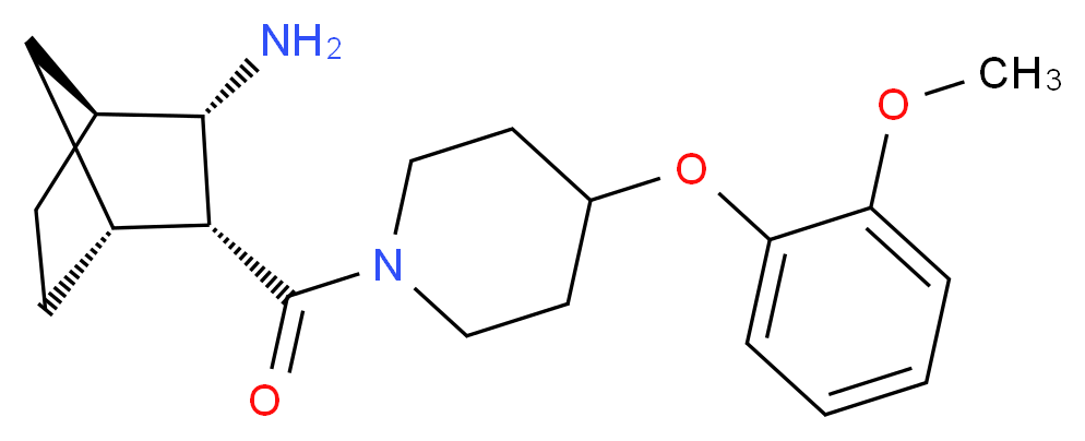 ((1S*,2S*,3R*,4R*)-3-{[4-(2-methoxyphenoxy)-1-piperidinyl]carbonyl}bicyclo[2.2.1]hept-2-yl)amine_分子结构_CAS_)