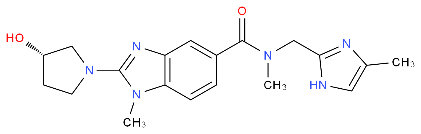2-[(3S)-3-hydroxy-1-pyrrolidinyl]-N,1-dimethyl-N-[(4-methyl-1H-imidazol-2-yl)methyl]-1H-benzimidazole-5-carboxamide_分子结构_CAS_)