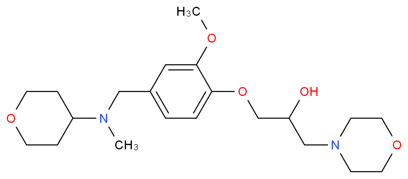 1-(2-methoxy-4-{[methyl(tetrahydro-2H-pyran-4-yl)amino]methyl}phenoxy)-3-morpholin-4-ylpropan-2-ol_分子结构_CAS_)
