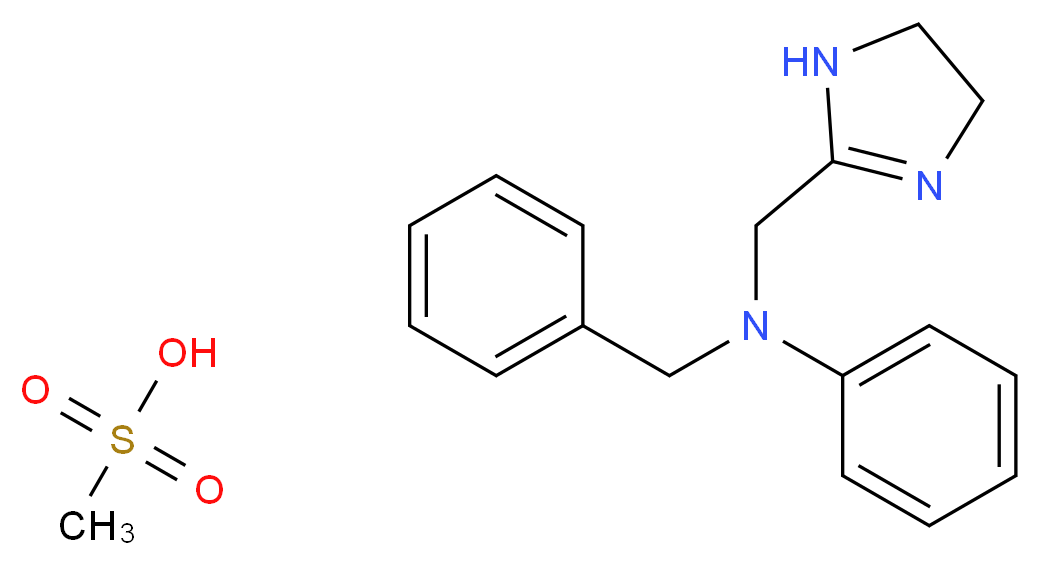 N-benzyl-N-(4,5-dihydro-1H-imidazol-2-ylmethyl)aniline; methanesulfonic acid_分子结构_CAS_3131-32-6