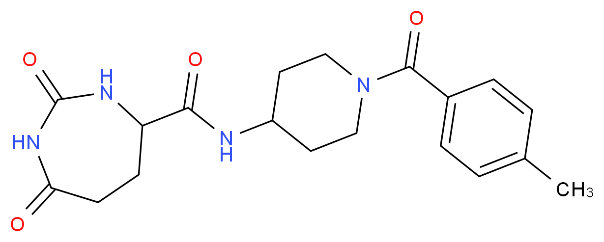 N-[1-(4-methylbenzoyl)piperidin-4-yl]-2,7-dioxo-1,3-diazepane-4-carboxamide_分子结构_CAS_)