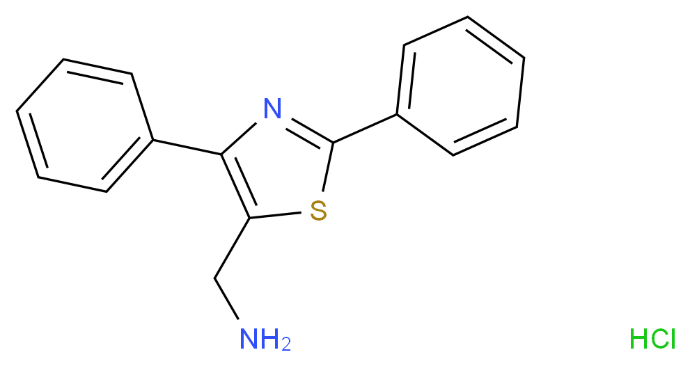 (2,4-diphenyl-1,3-thiazol-5-yl)methylamine hydrochloride_分子结构_CAS_879896-44-3)