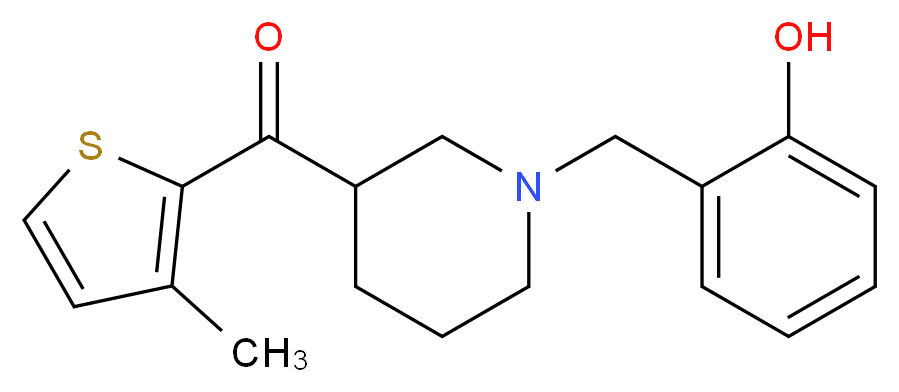 [1-(2-hydroxybenzyl)-3-piperidinyl](3-methyl-2-thienyl)methanone_分子结构_CAS_)