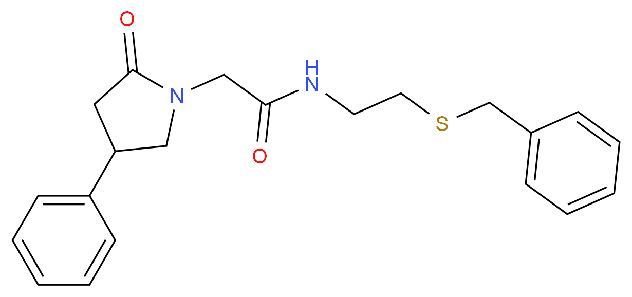 N-[2-(benzylthio)ethyl]-2-(2-oxo-4-phenylpyrrolidin-1-yl)acetamide_分子结构_CAS_)