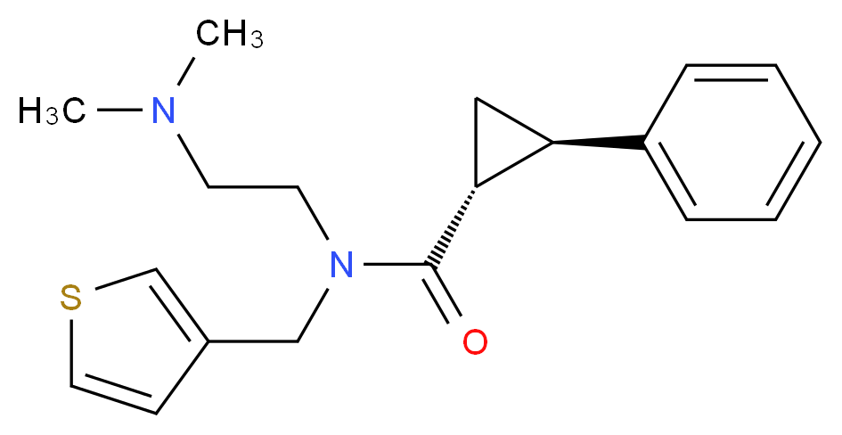 (1R*,2R*)-N-[2-(dimethylamino)ethyl]-2-phenyl-N-(3-thienylmethyl)cyclopropanecarboxamide_分子结构_CAS_)