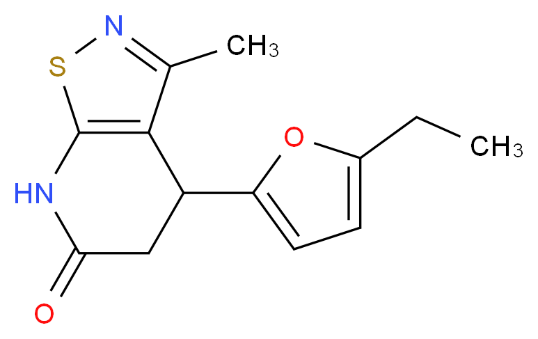 4-(5-ethyl-2-furyl)-3-methyl-4,7-dihydroisothiazolo[5,4-b]pyridin-6(5H)-one_分子结构_CAS_)