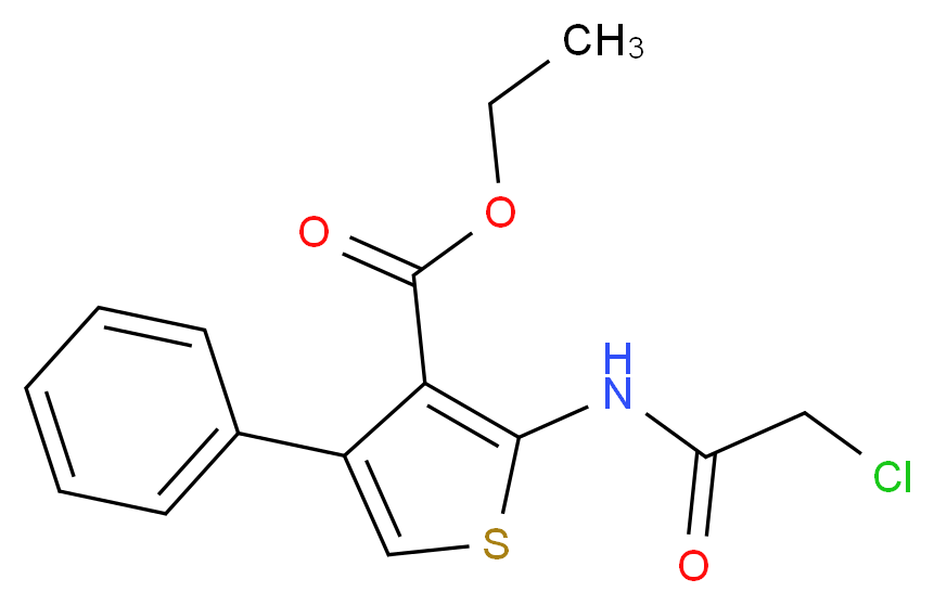 ethyl 2-(2-chloroacetamido)-4-phenylthiophene-3-carboxylate_分子结构_CAS_77261-21-3
