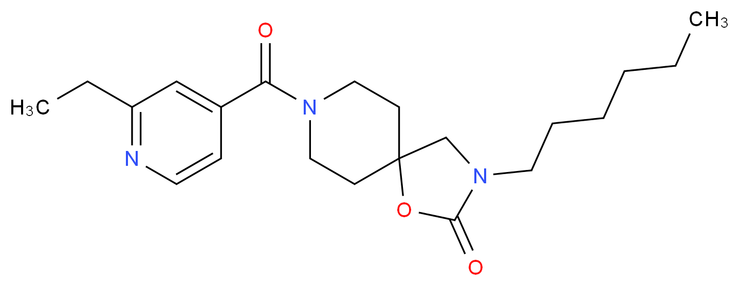 8-(2-ethylisonicotinoyl)-3-hexyl-1-oxa-3,8-diazaspiro[4.5]decan-2-one_分子结构_CAS_)