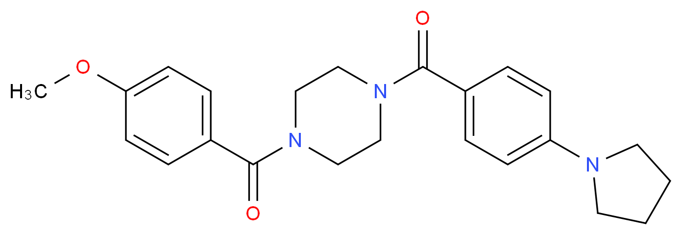 1-(4-methoxybenzoyl)-4-[4-(1-pyrrolidinyl)benzoyl]piperazine_分子结构_CAS_)