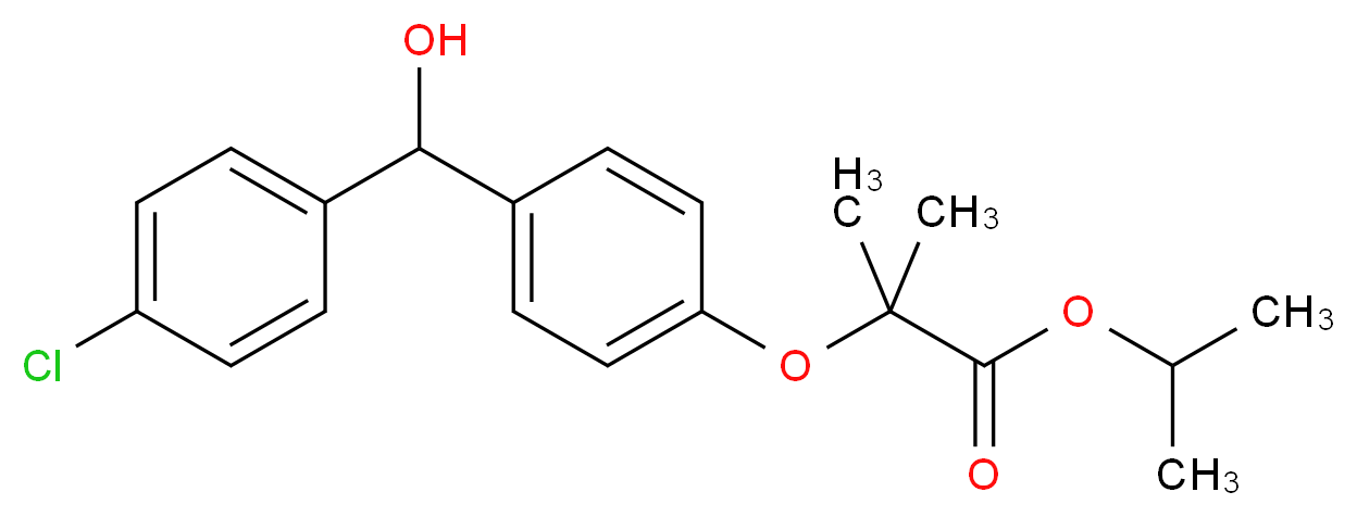 propan-2-yl 2-{4-[(4-chlorophenyl)(hydroxy)methyl]phenoxy}-2-methylpropanoate_分子结构_CAS_61001-99-8