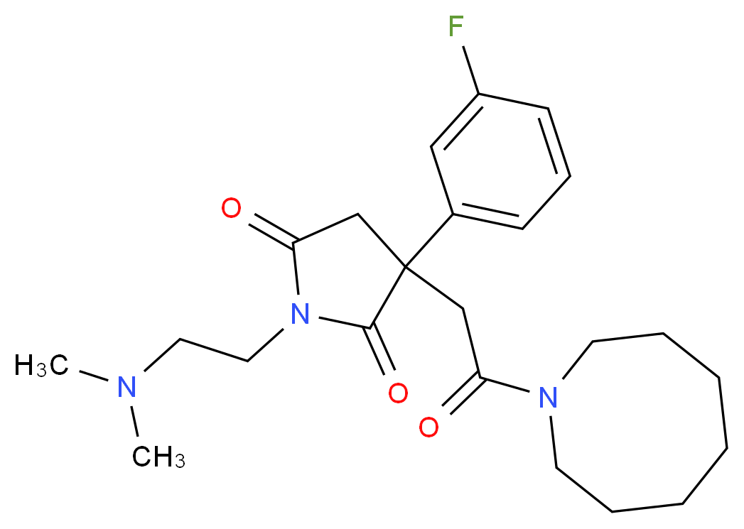 3-[2-(1-azocanyl)-2-oxoethyl]-1-[2-(dimethylamino)ethyl]-3-(3-fluorophenyl)-2,5-pyrrolidinedione_分子结构_CAS_)