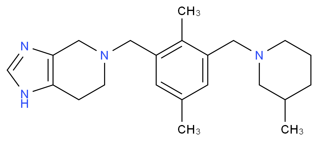 5-{2,5-dimethyl-3-[(3-methylpiperidin-1-yl)methyl]benzyl}-4,5,6,7-tetrahydro-1H-imidazo[4,5-c]pyridine_分子结构_CAS_)